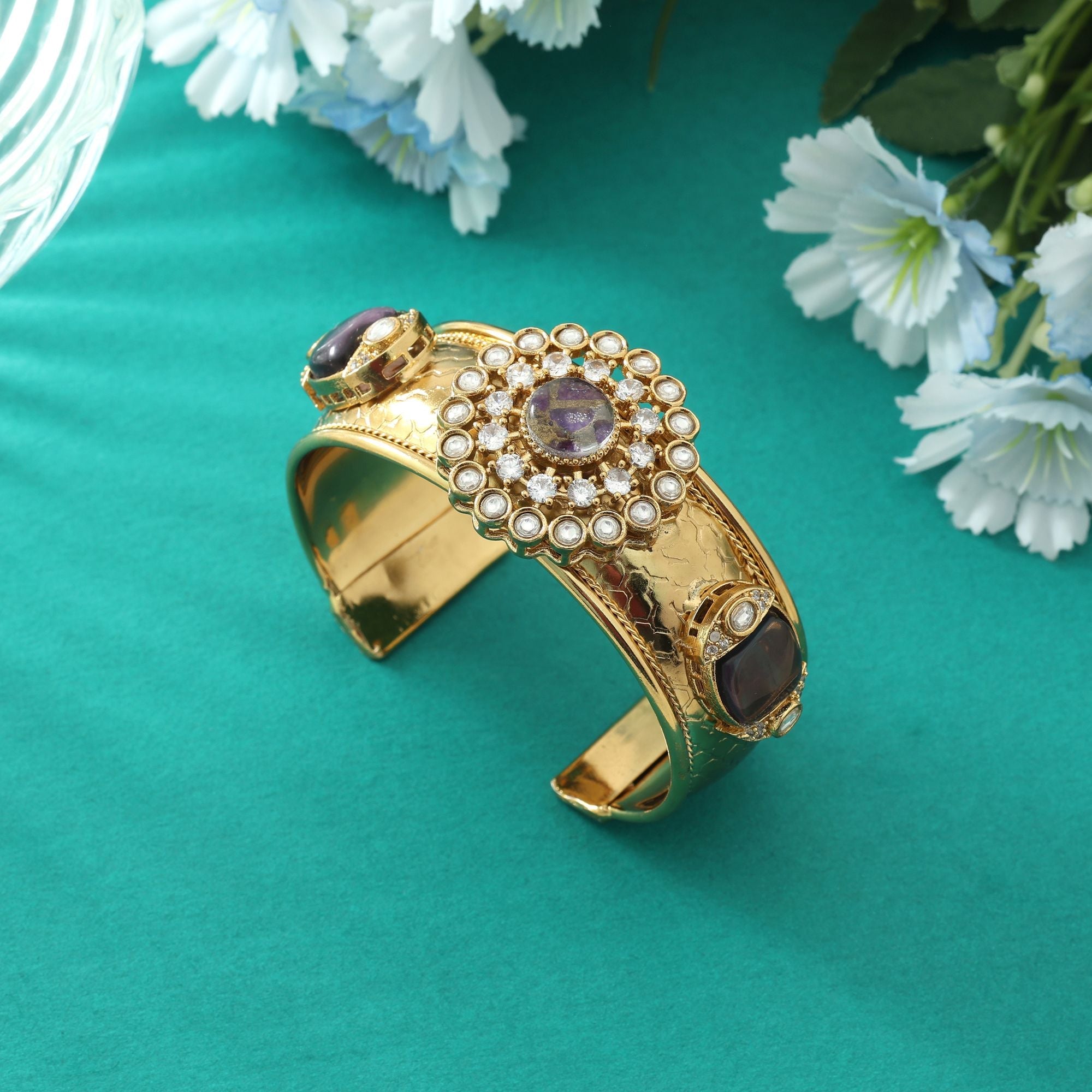 Light Blue Color American Diamond Bracelet (Trendy)