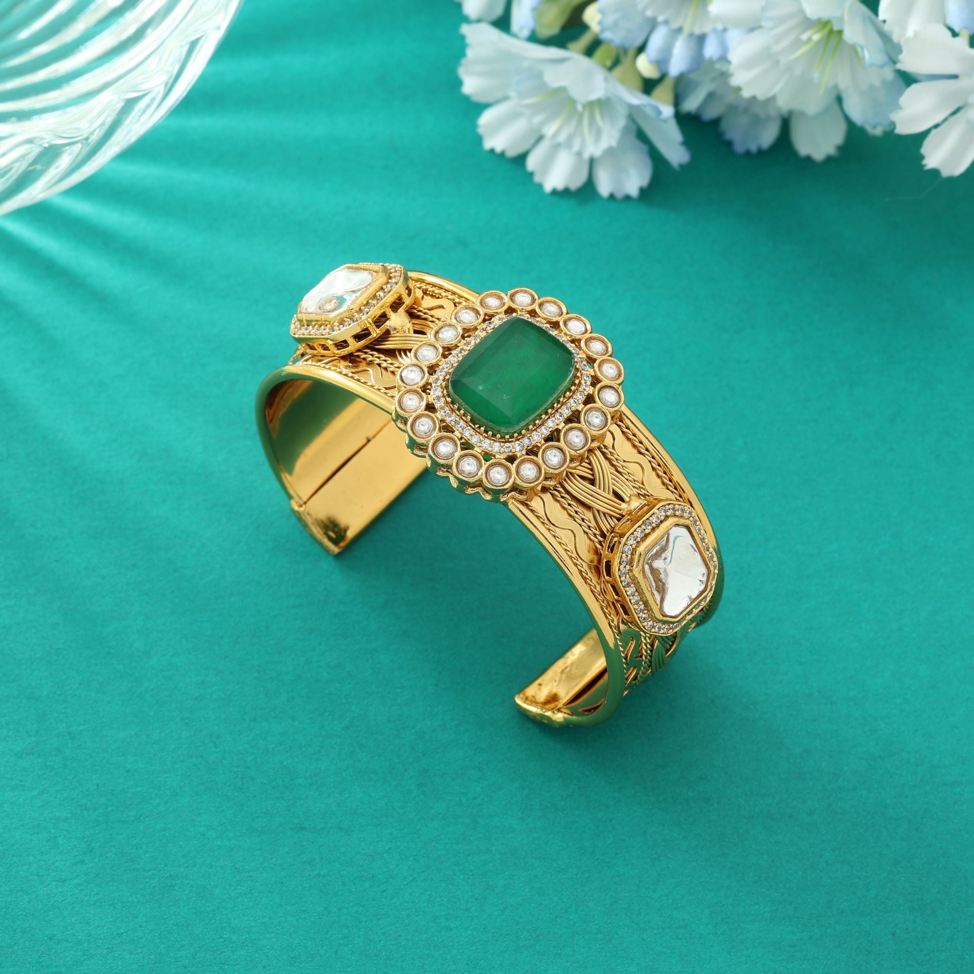 Green Color American Diamond Bracelet