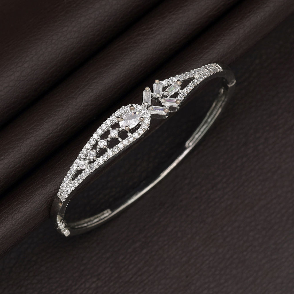 Silver Color American Diamond Bracelet Elegant Stylish Daily Wear Jewelry Collection