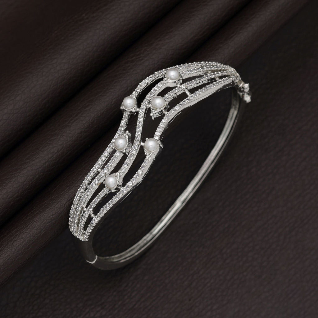 Silver Color American Diamond Bracelet Minimal Elegant Daily Wear Jewelry Collection