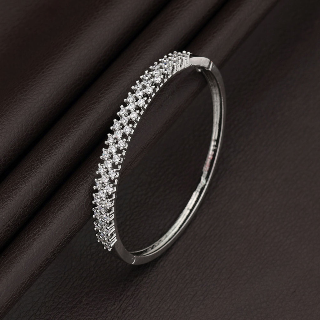 Silver Color American Diamond Bracelet Trendy Stylish Modern Jewelry Collection Design