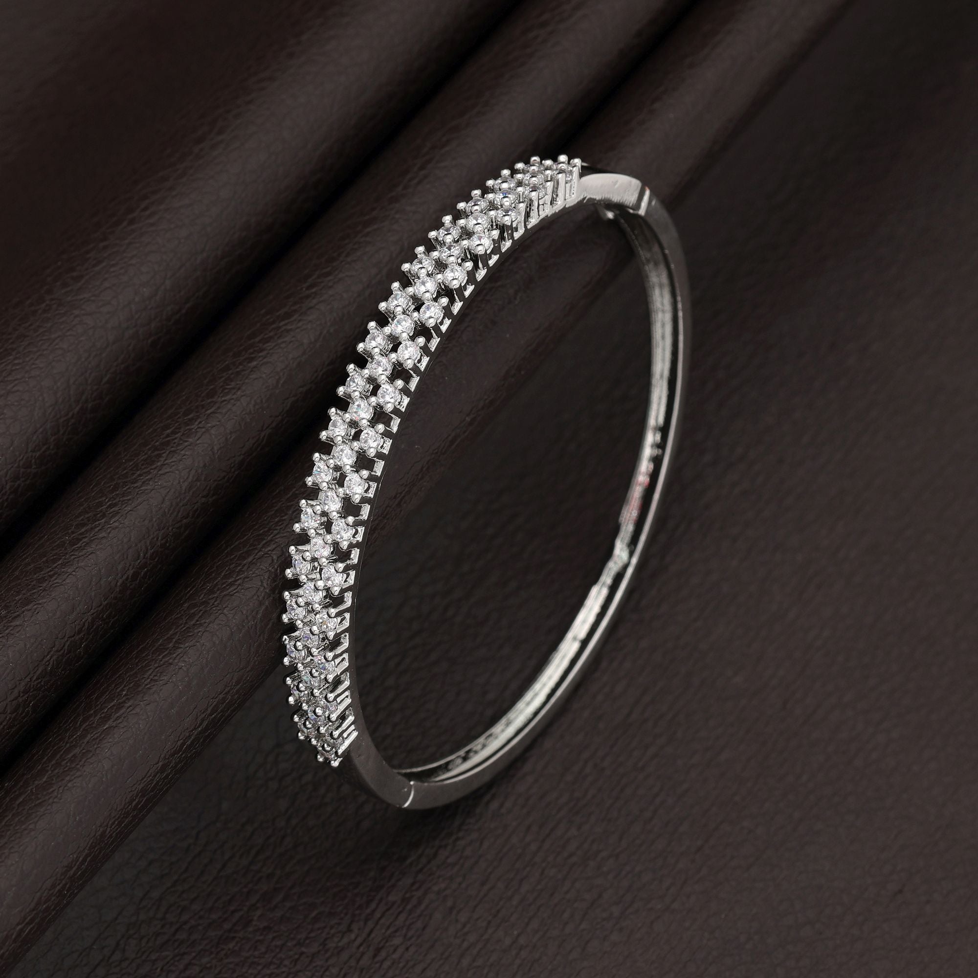 Silver Color American Diamond Bracelet Trendy Stylish Modern Jewelry Collection Design