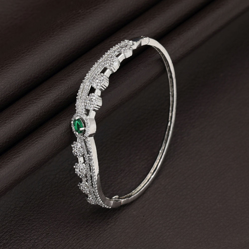 Green Color American Diamond Bracelet Stylish Ethnic Party Wear Jewelry Collection
