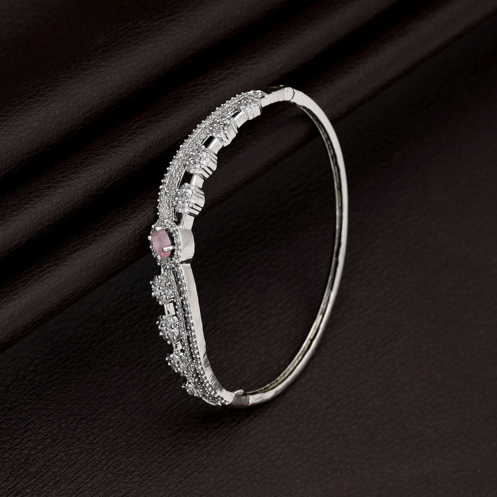 Pink Color American Diamond Bracelet Soft Elegant Daily Wear Jewelry Design