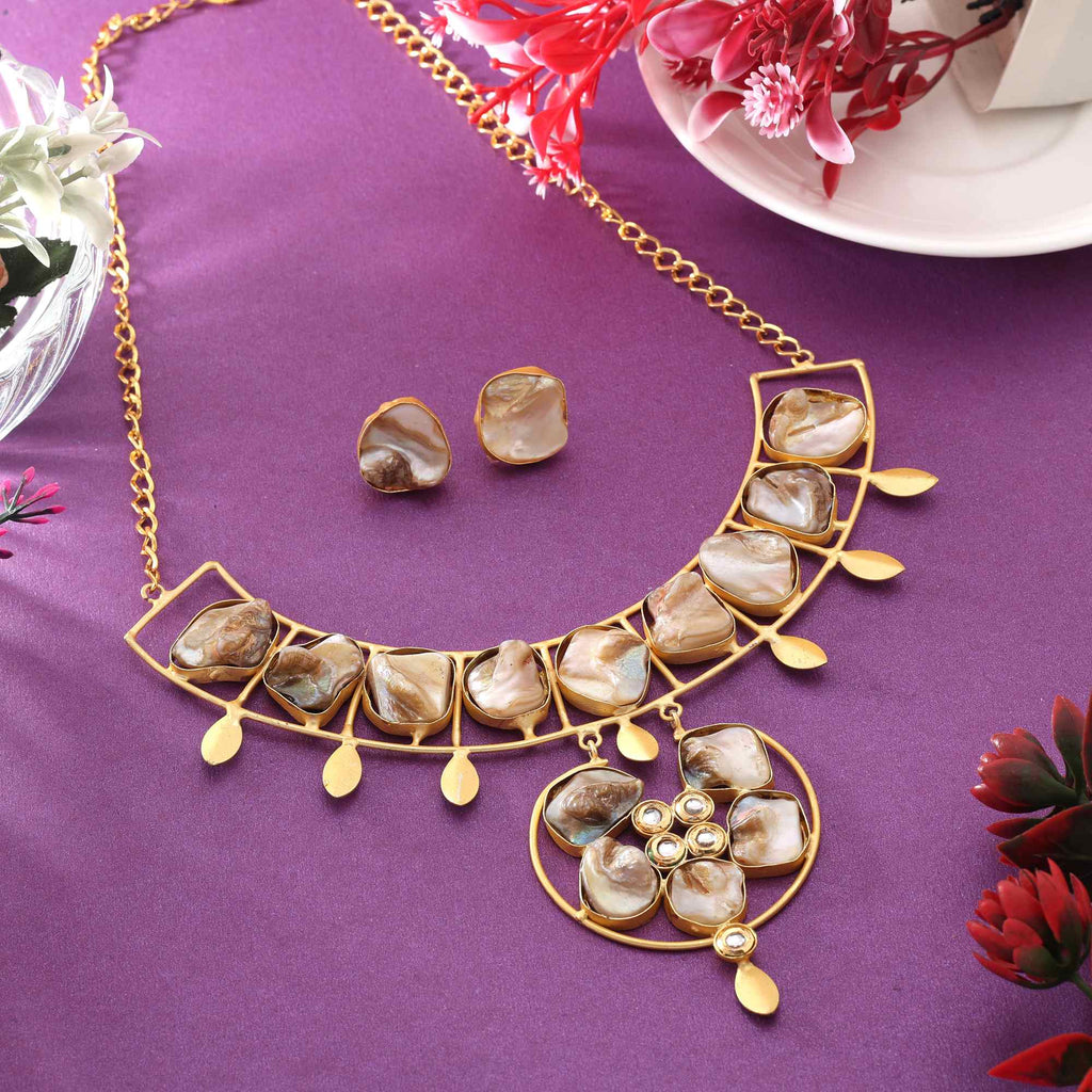 Gold Color Antique Finish Amrapali Necklace Set For Women’S Party Wear Collection