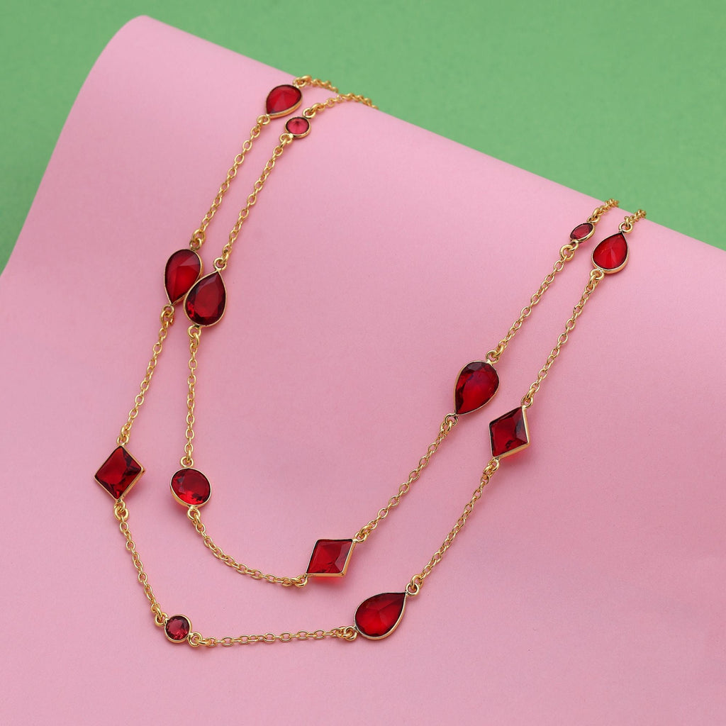 Maroon Color Amrapali Necklace Created To Elevate Traditional Outfits With Rich Necklace Sophistication