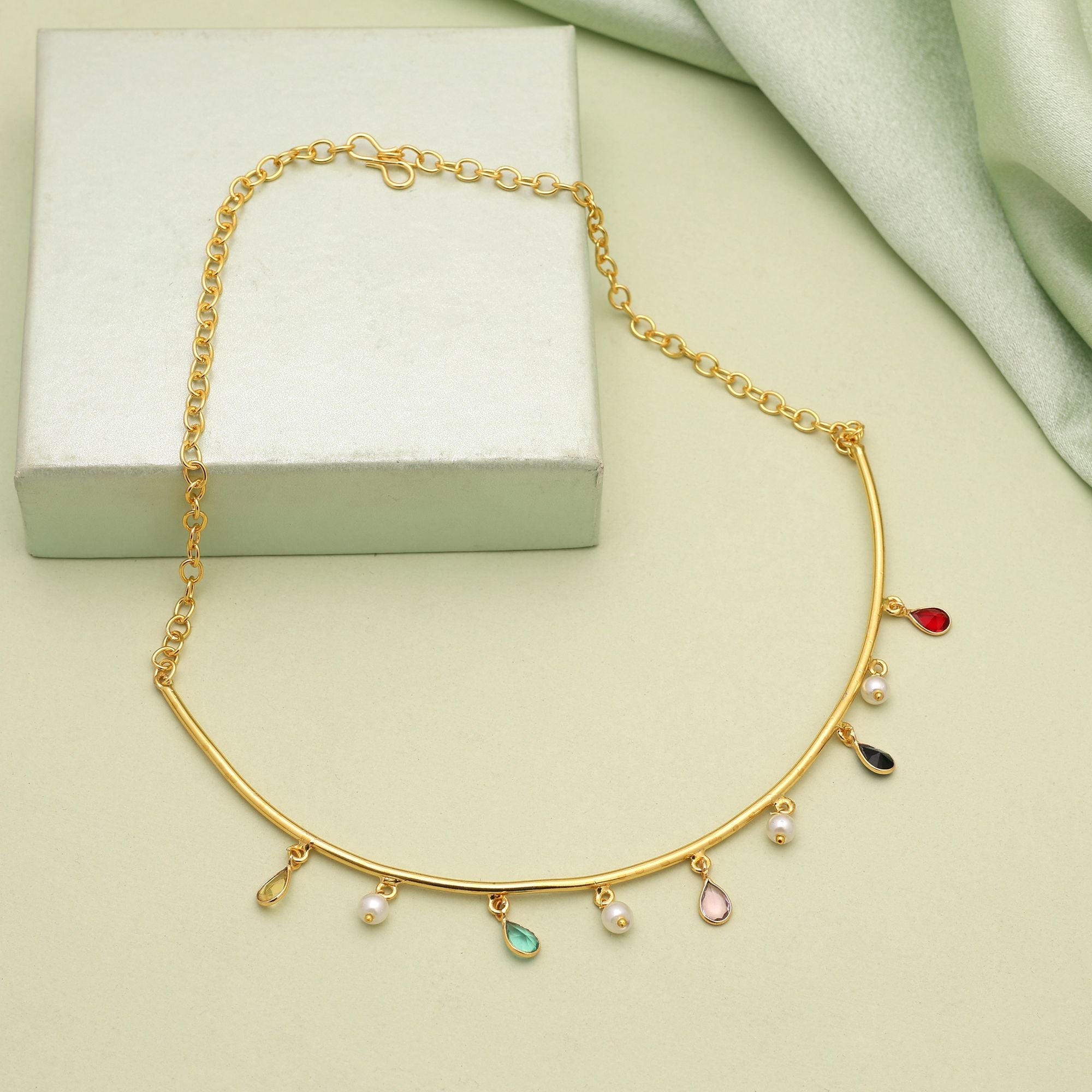 Multi Color Amrapali Hansli Necklace Inspired By Traditional Tribal Craftsmanship And Heritage Style