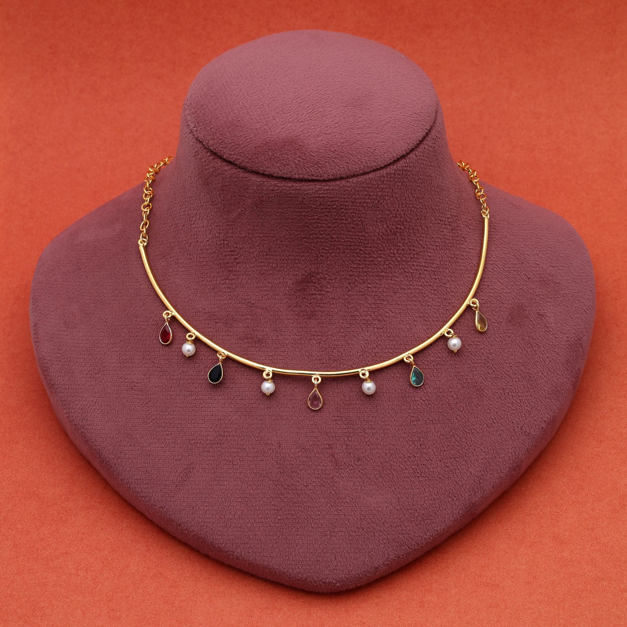 Multi Color Amrapali Hansli Necklace Inspired By Traditional Tribal Craftsmanship And Heritage Style