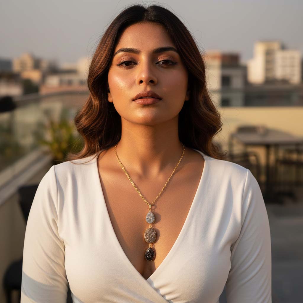 Grey Color Amrapali Hansli Necklace Reflecting Vintage Artistry And Timeless Ethnic Fashion