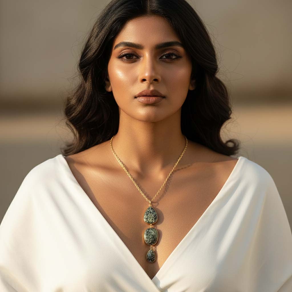 Grey Color Amrapali Hansli Necklace Offering Antique Charm With Modern Comfort Fit