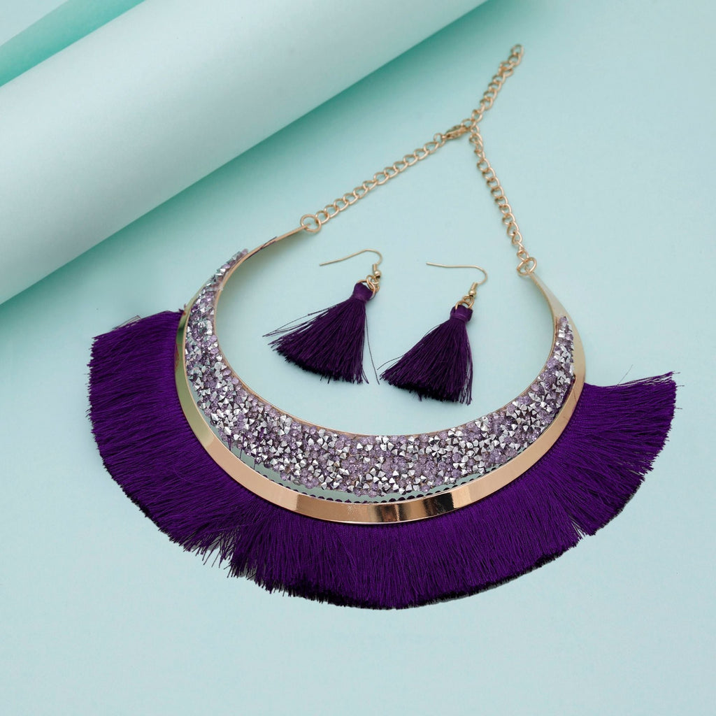 Purple Fashion Hansli Necklace Set