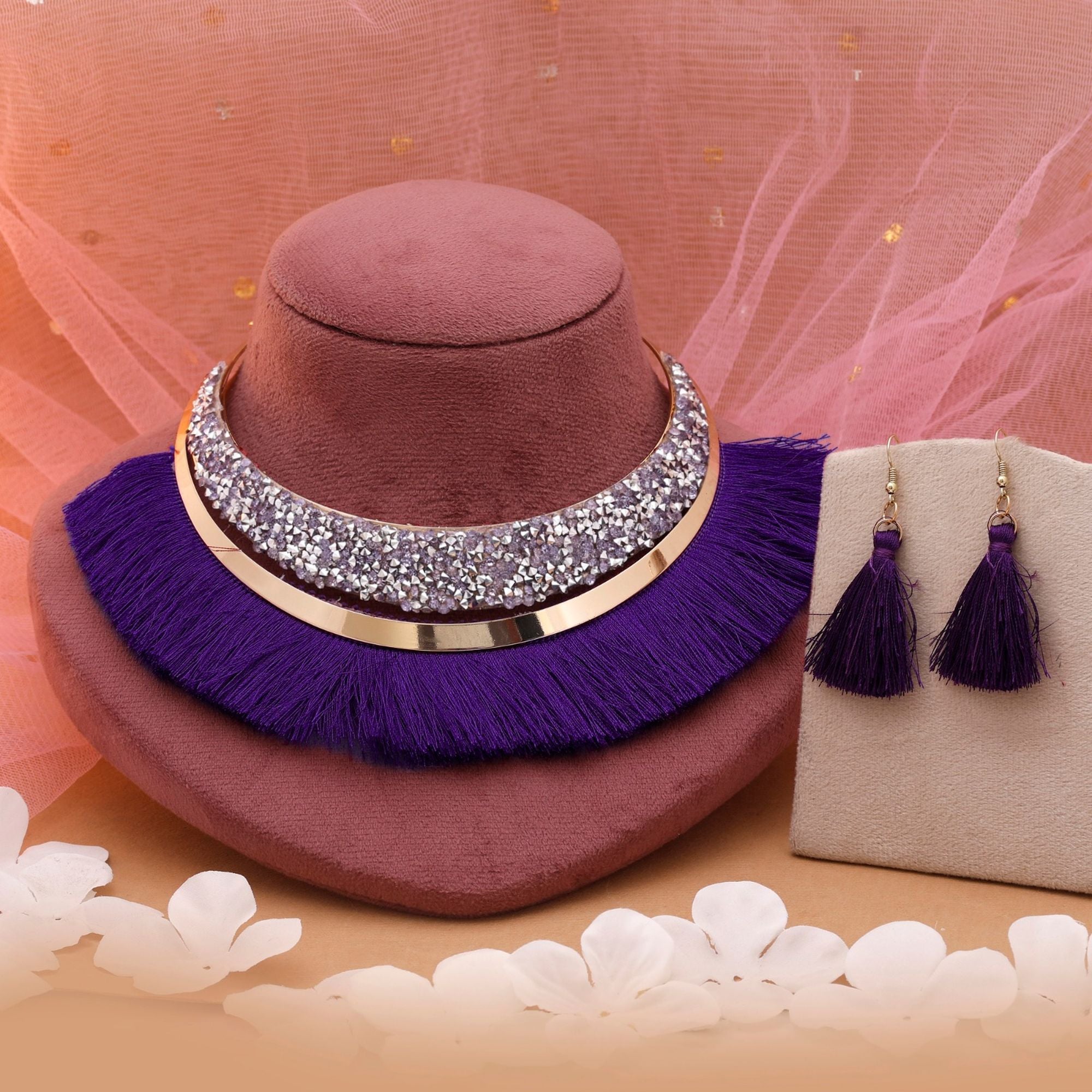 Purple Fashion Hansli Necklace Set