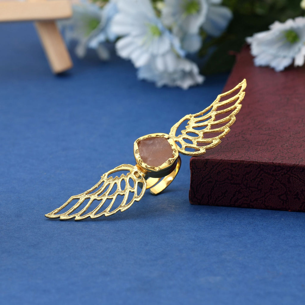 Light Pink Color Amrapali Rings Crafted With Delicate Design For Elegant Traditional Fashion