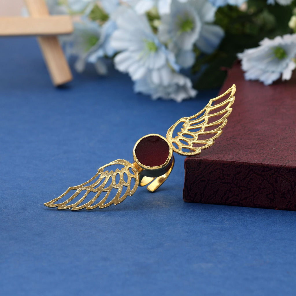 Maroon Color Amrapali Rings Showcasing Deep Cultural Elegance Ideal For Wedding Celebrations