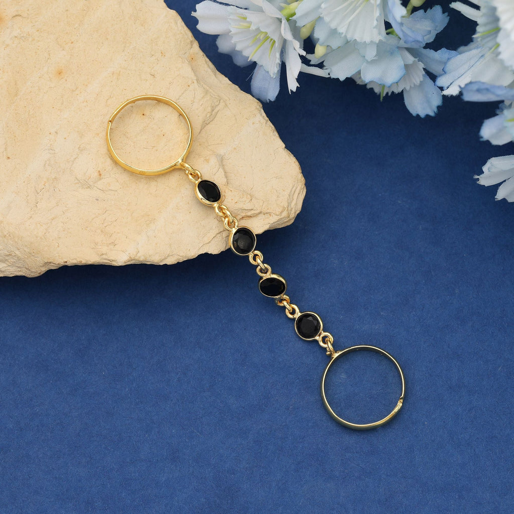 Black Color Amrapali Rings Crafted For Bold Statement Styling During Festive Celebrations