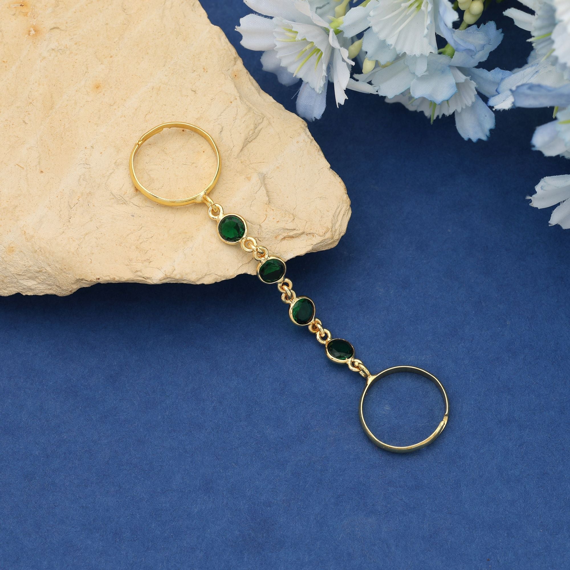 Green Color Amrapali Rings Designed To Add Graceful Color And Elegance To Traditional Outfits