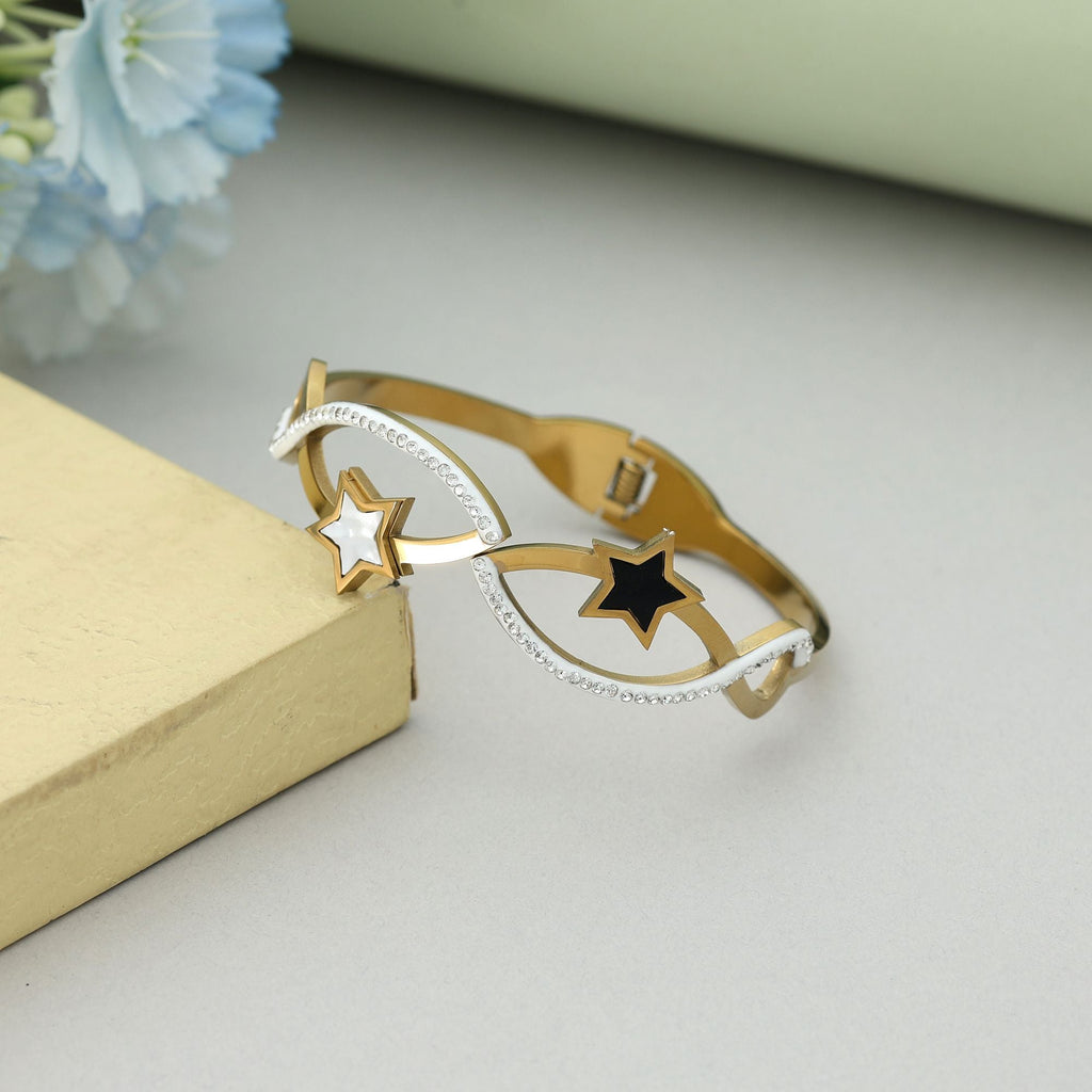 White & Black Color Openable Anti Tarnish Bracelet