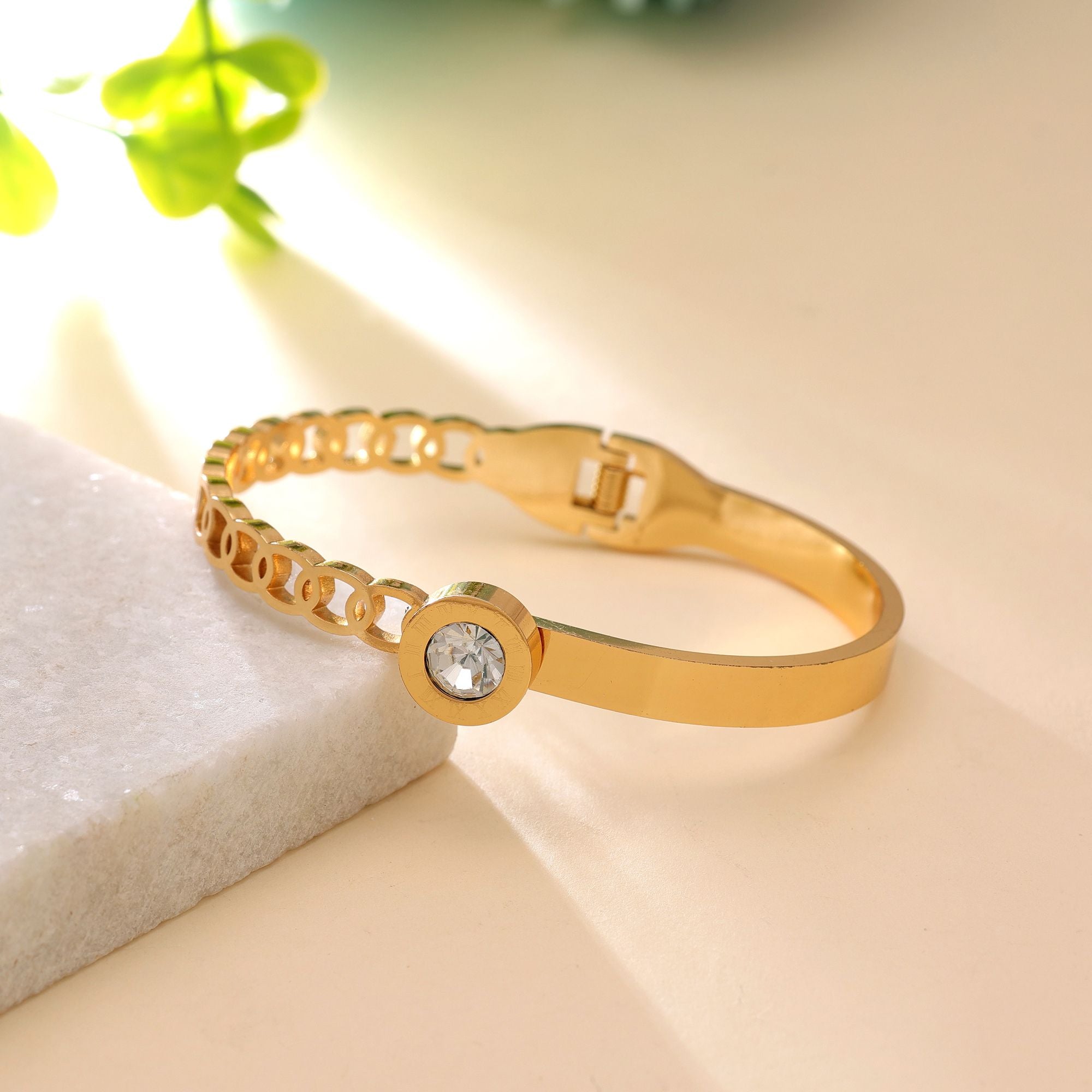 Gold Color Contemporary Bracelet