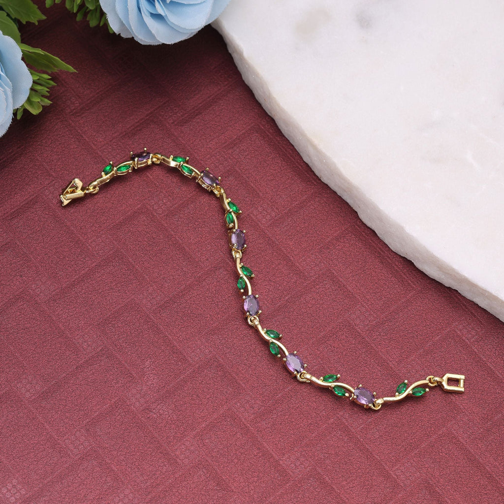 Purple Color Tulip Bracelet Floral Ethnic Jewelry Look