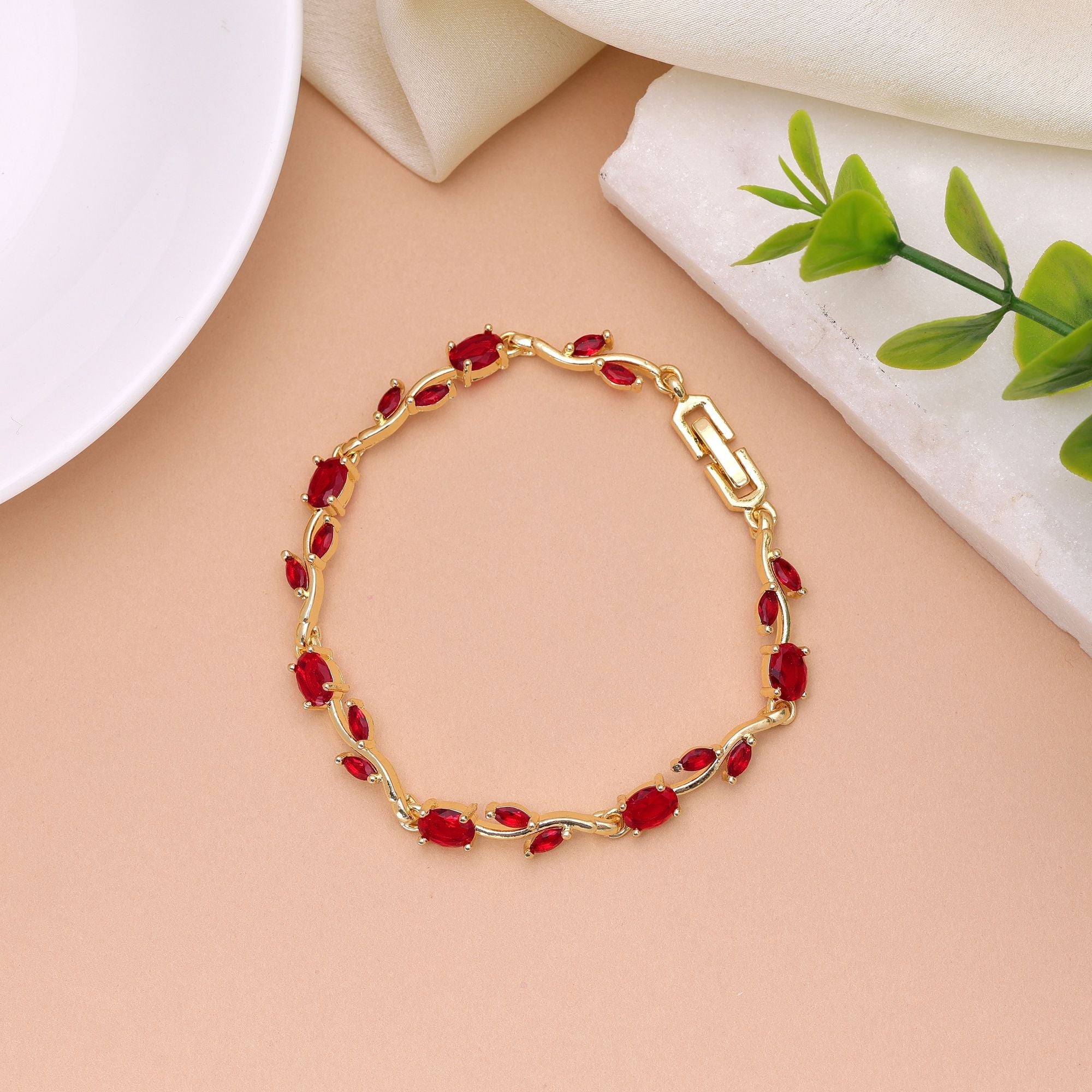 Red Color Tulip Bracelet Designer Festive Wear Style