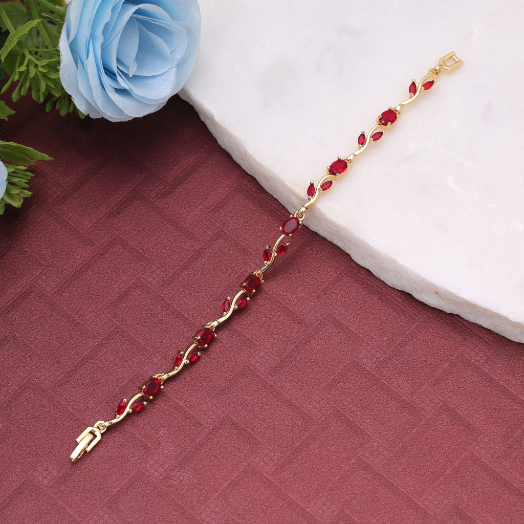 Red Color Tulip Bracelet Designer Festive Wear Style
