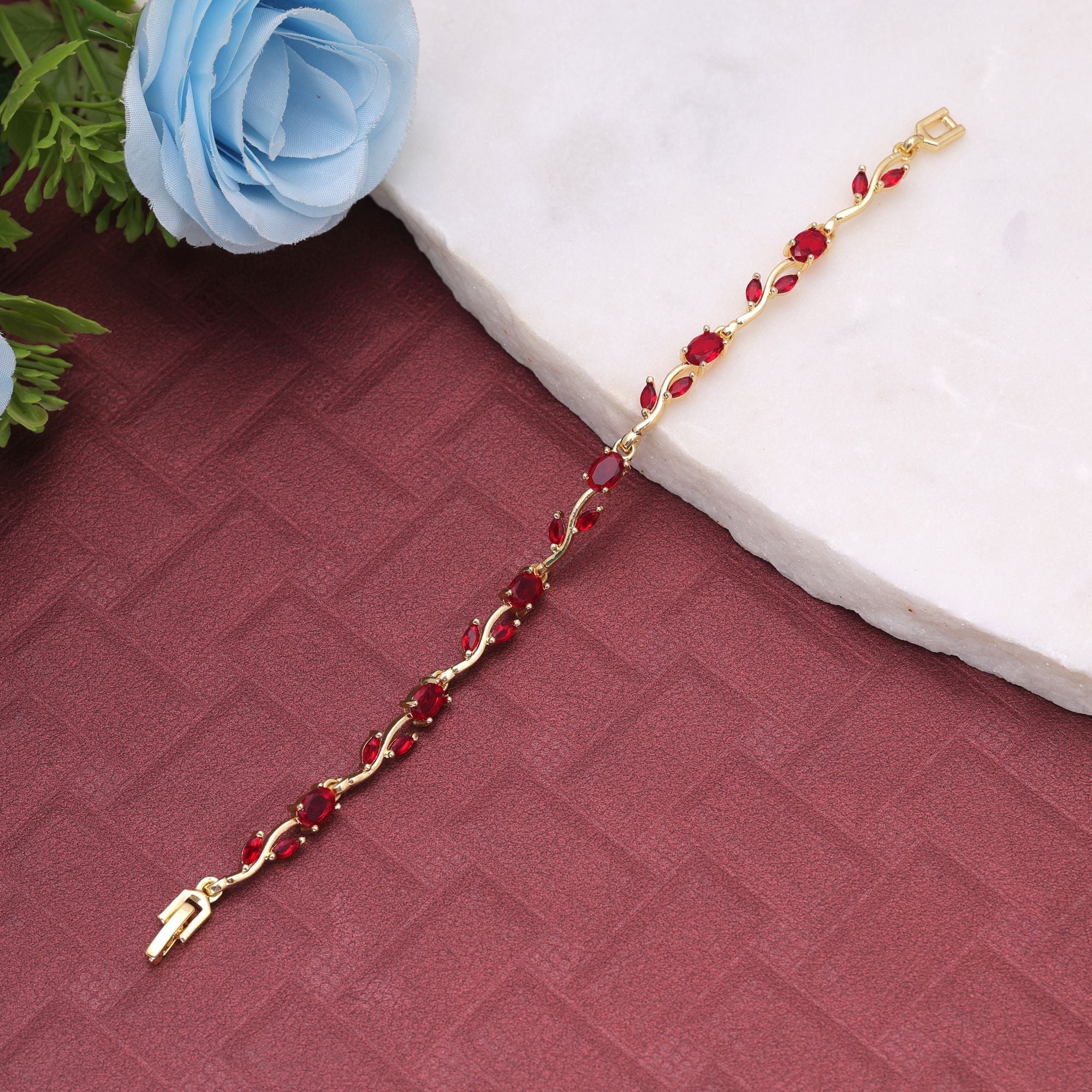 Red Color Tulip Bracelet Designer Festive Wear Style