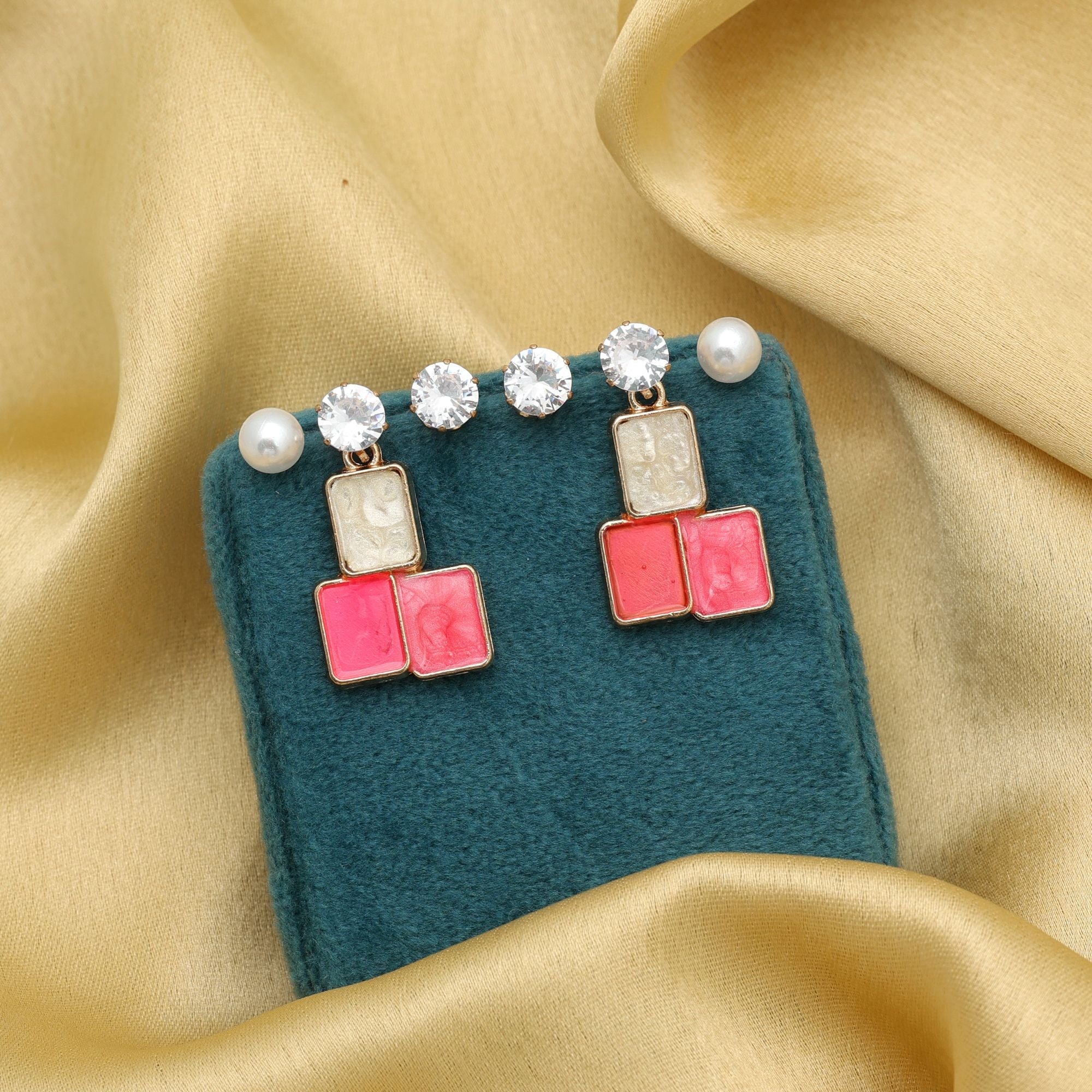 Gajari Color Combo Antique Earrings Set