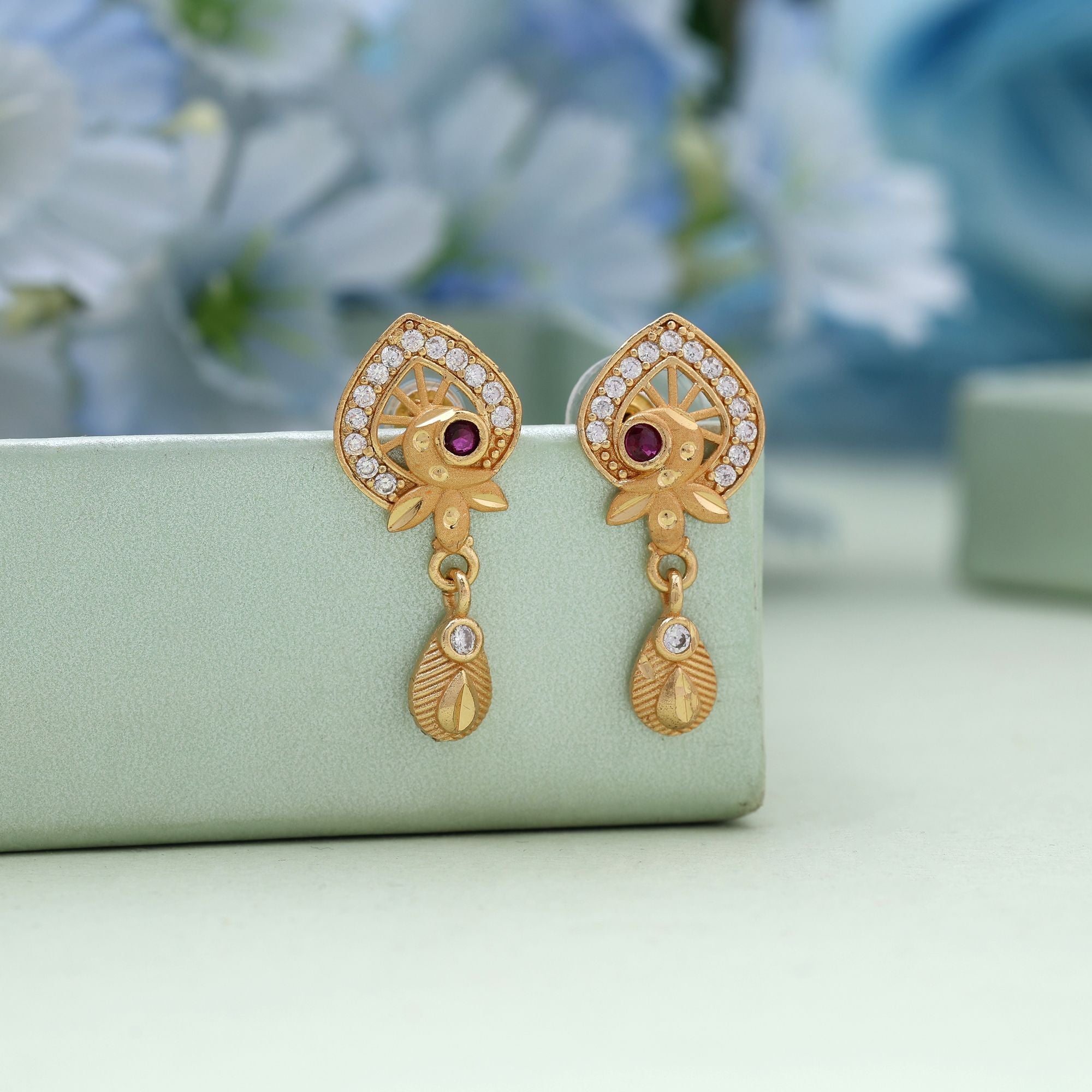 Gold Color Heritage Craft Antique Earrings