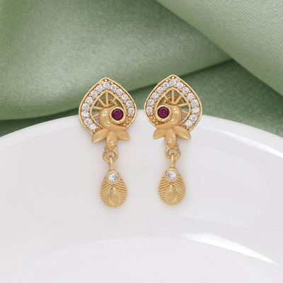 Gold Color Heritage Craft Antique Earrings