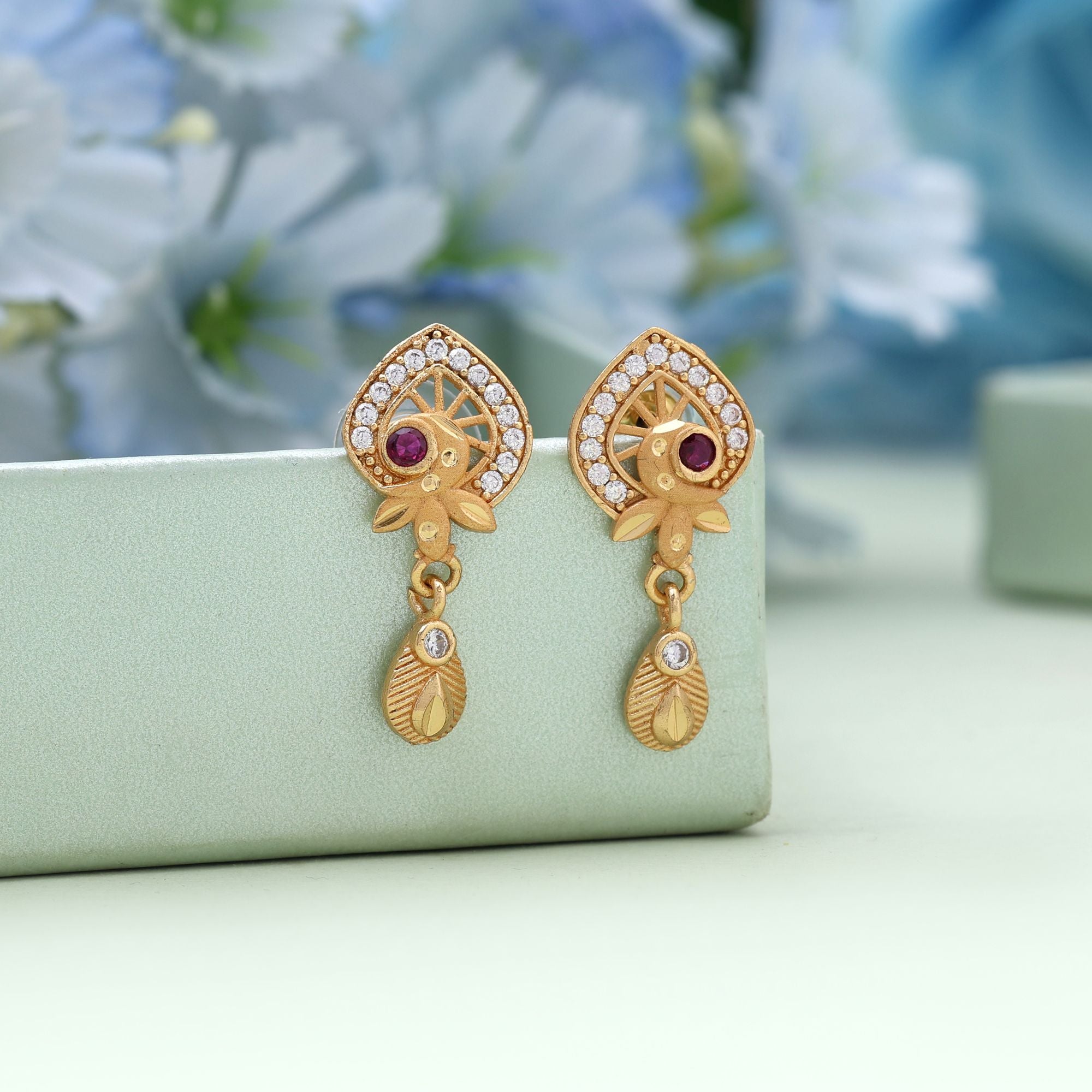 Gold Color Sophisticated Bridal Antique Earrings