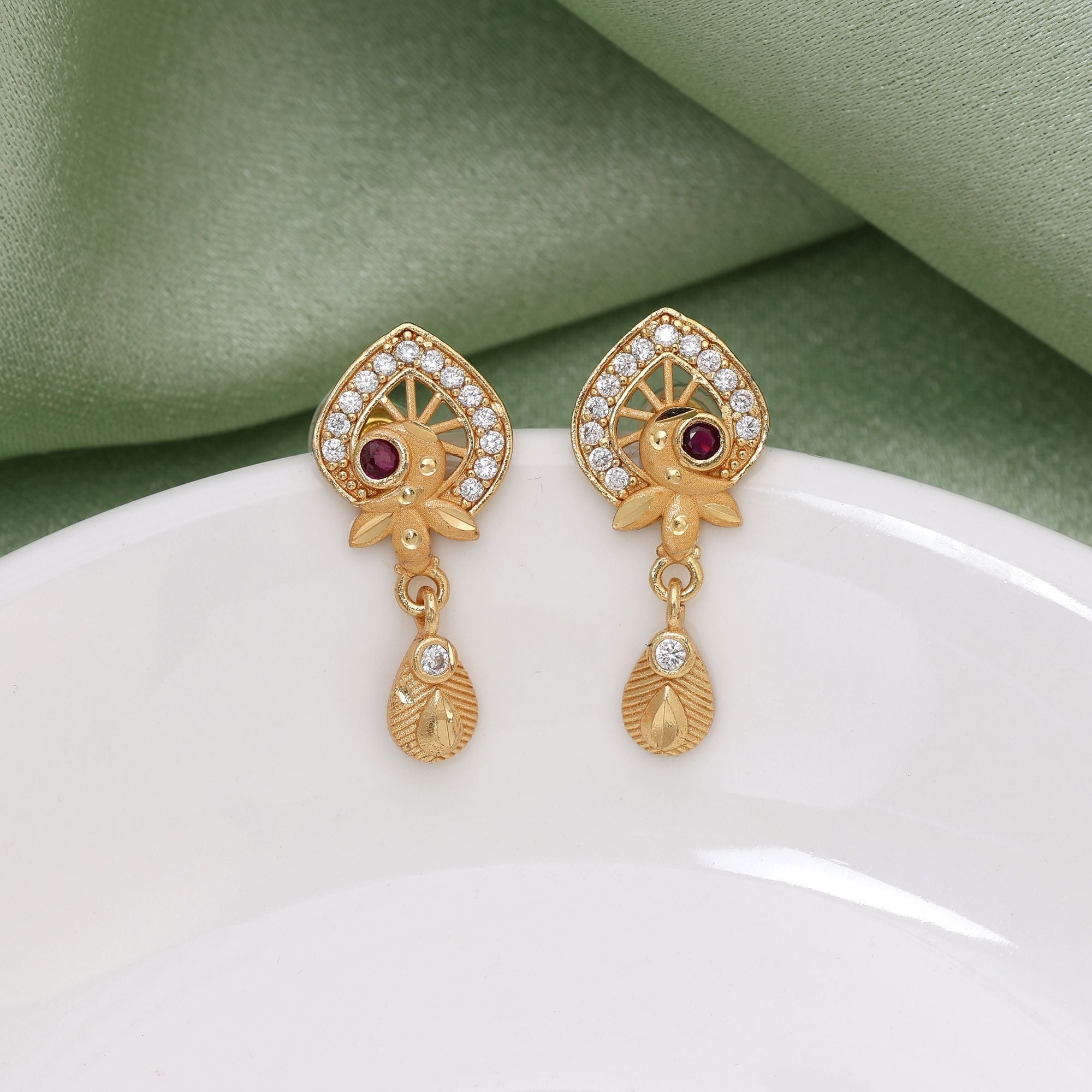 Gold Color Sophisticated Bridal Antique Earrings