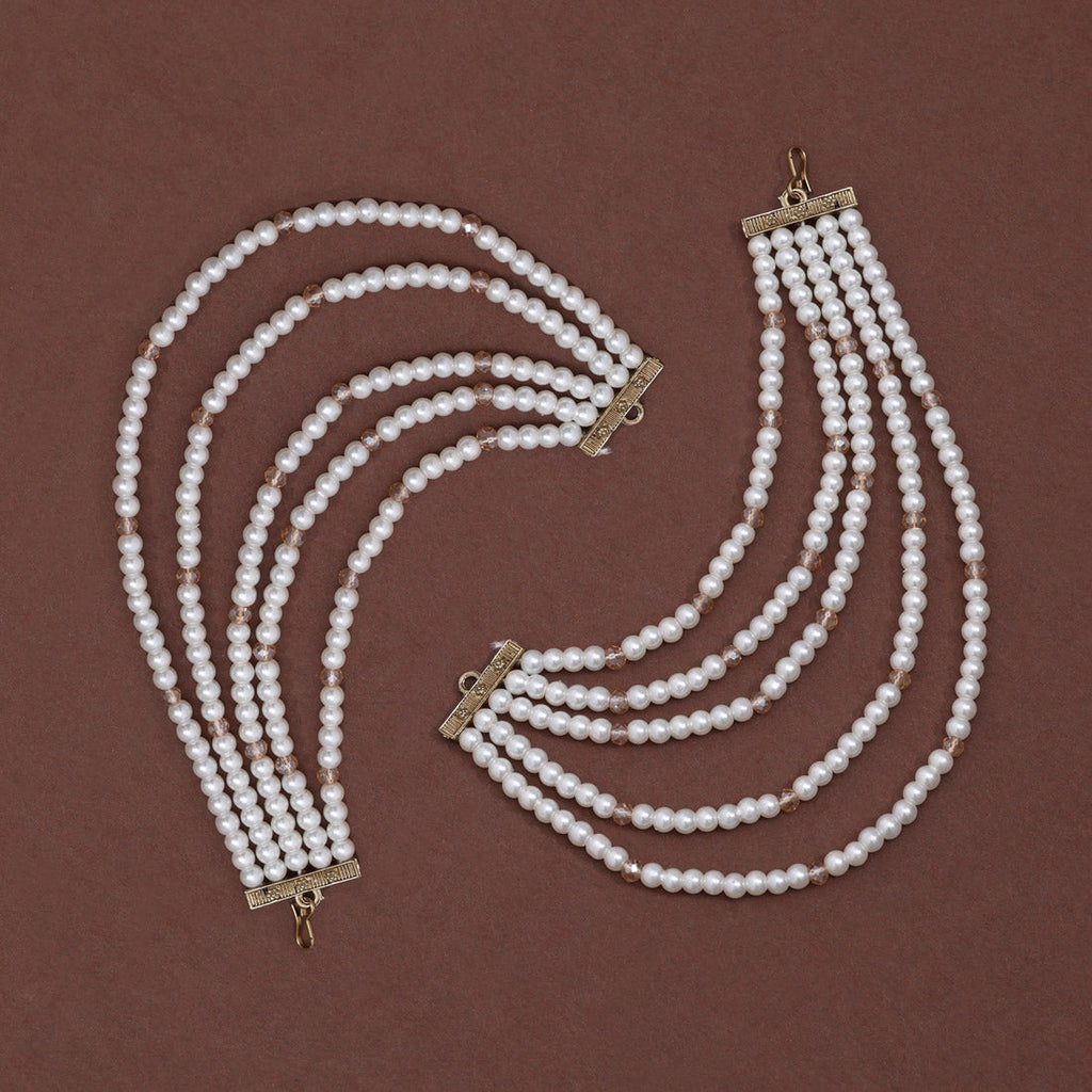 White Color Antique Earrings Chain Featuring Elegant Detailing And Fine Craftsmanship