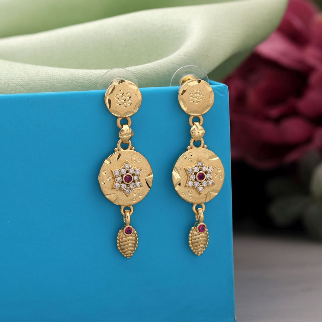 Gold Color Traditional Comfort Antique Earrings