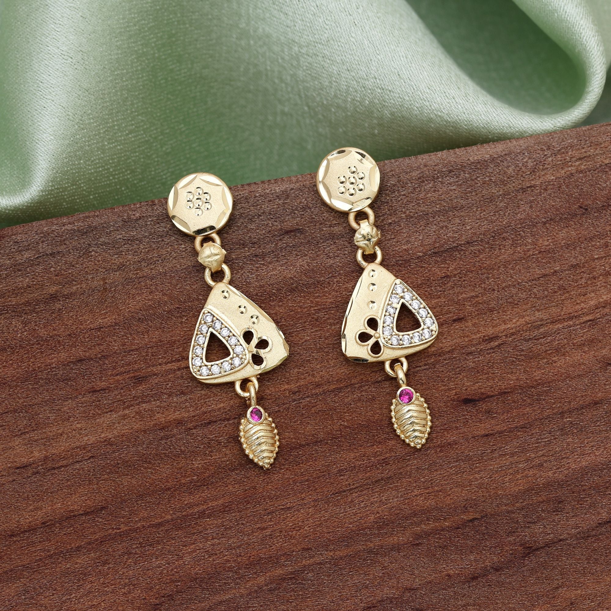 Gold Color Classic Ethnic Antique Earrings