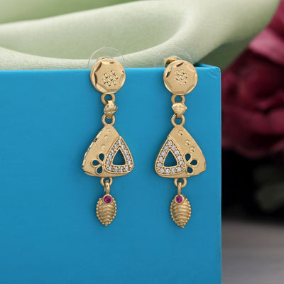 Gold Color Classic Ethnic Antique Earrings