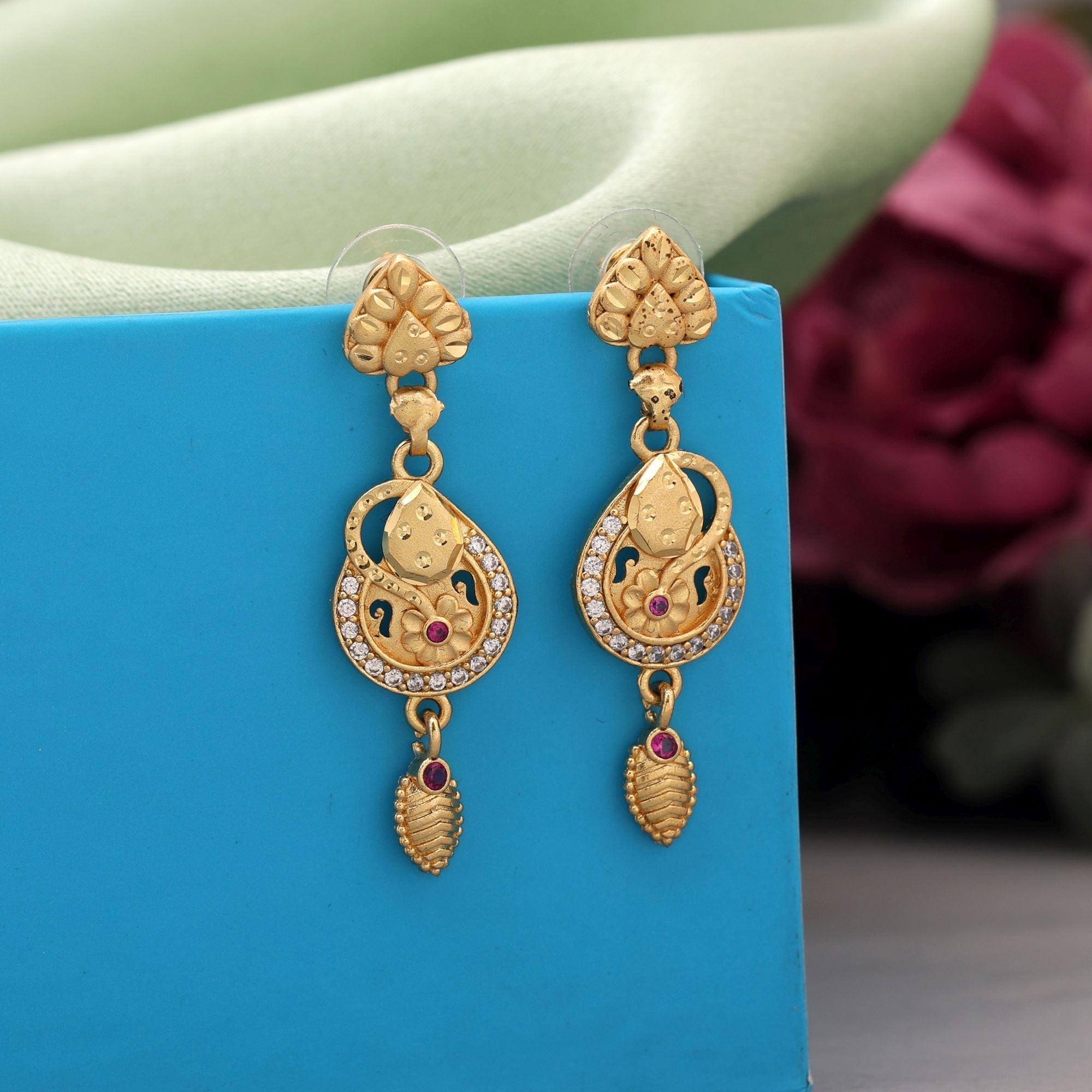 Gold Color Festive Gift Antique Earrings
