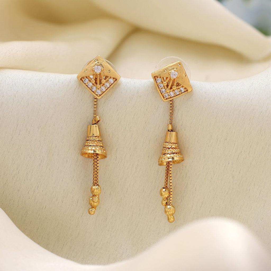 Gold Color Refined Antique Finish Earrings