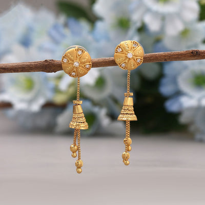 Gold Color Elegant Festive Antique Earrings