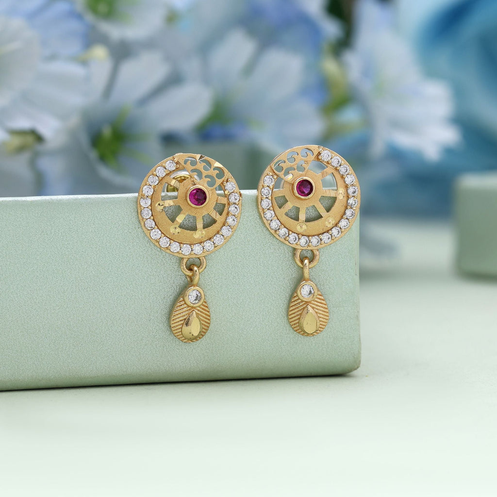 Gold Color Royal Ethnic Antique Earrings