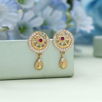 Gold Color Royal Ethnic Antique Earrings