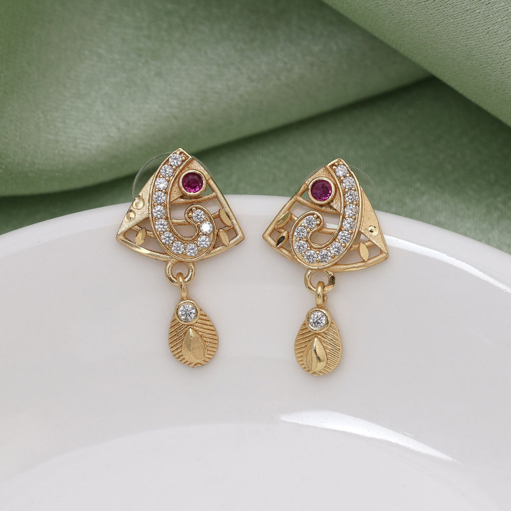 Gold Color Intricate Ethnic Fashion Earrings