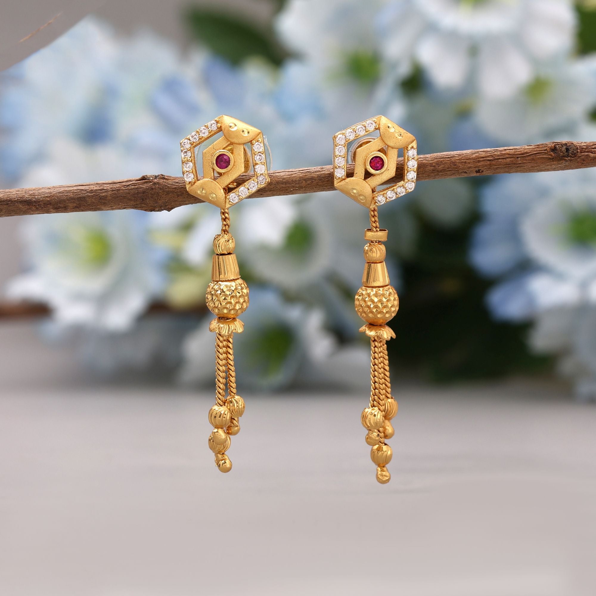 Gold Color Traditional Aesthetic Antique Earrings