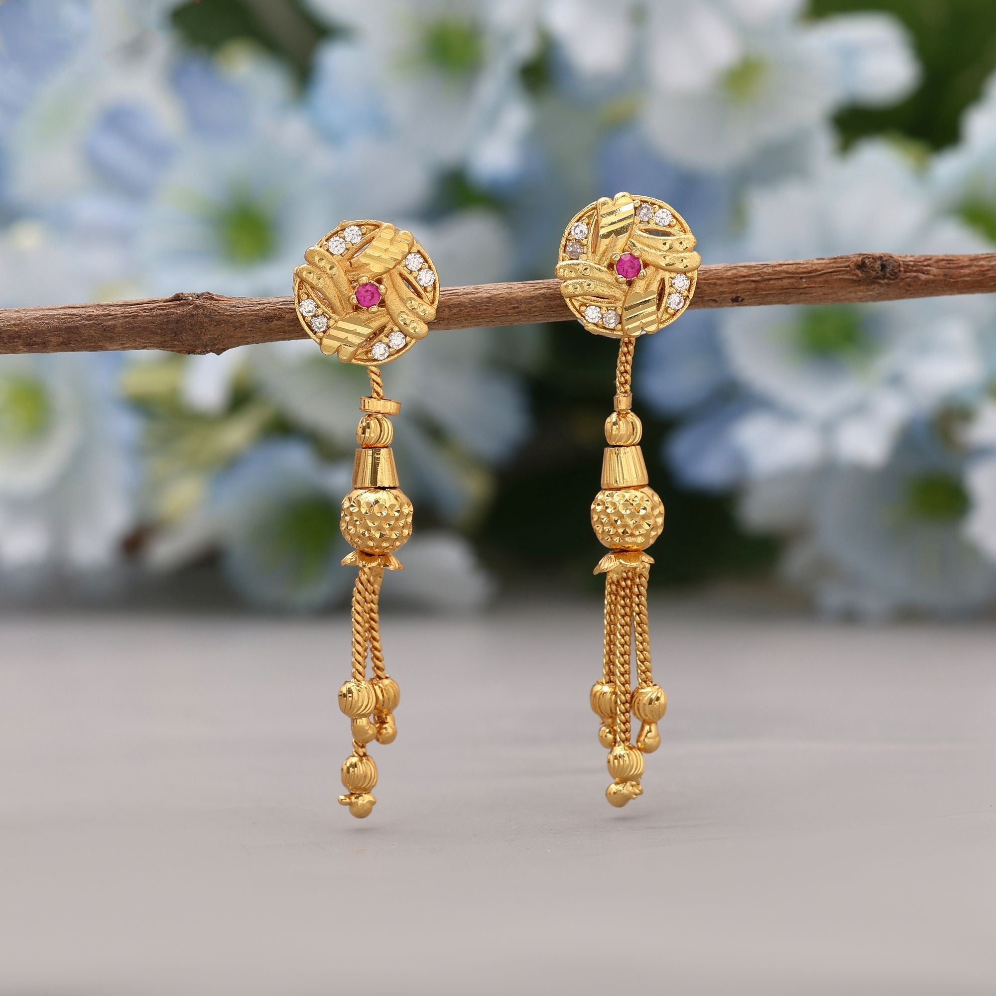 Gold Color Sophisticated Ethnic Antique Earrings