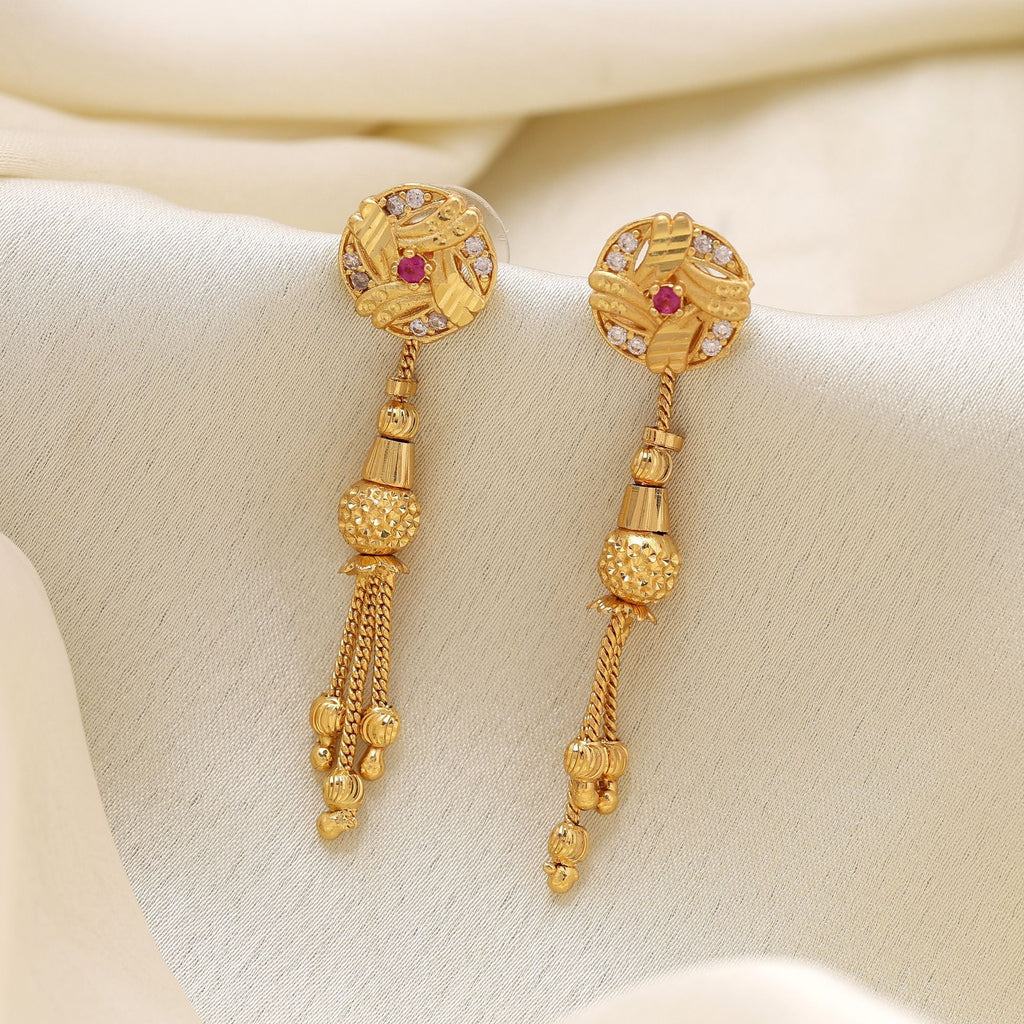 Gold Color Sophisticated Ethnic Antique Earrings
