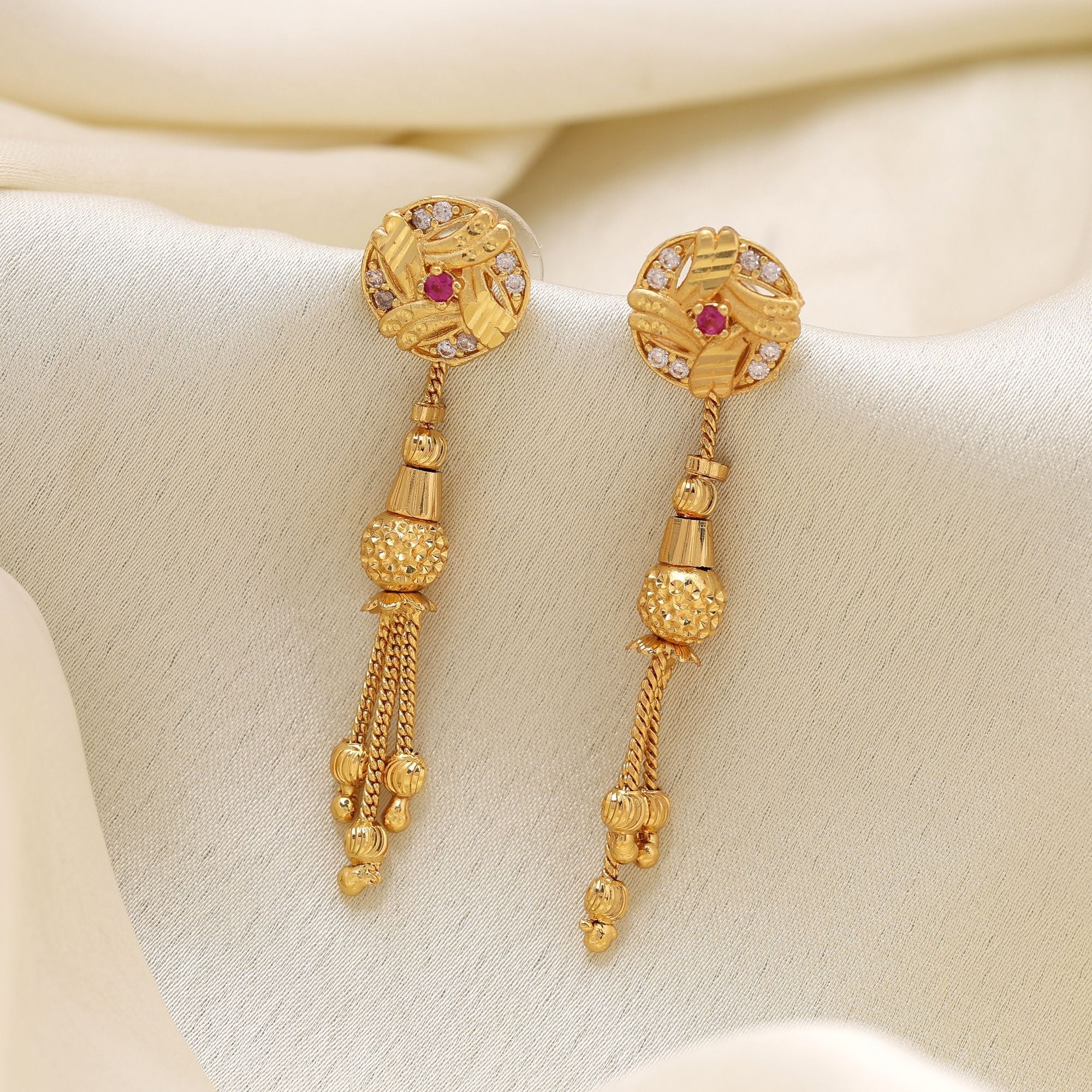 Gold Color Sophisticated Ethnic Antique Earrings