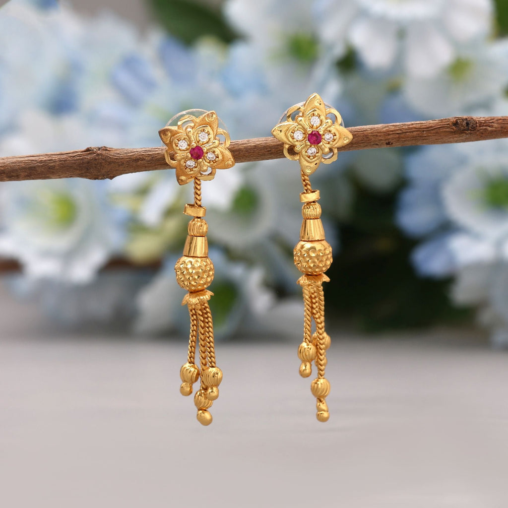 Gold Color Traditional Indian Antique Earrings