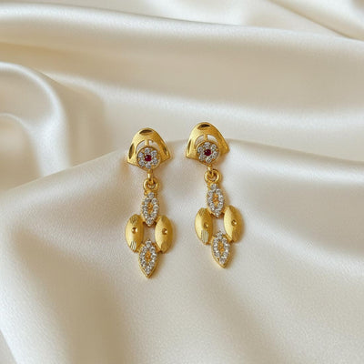 Gold Color Antique Earrings Reflecting Royal Indian Culture And Timeless Beauty