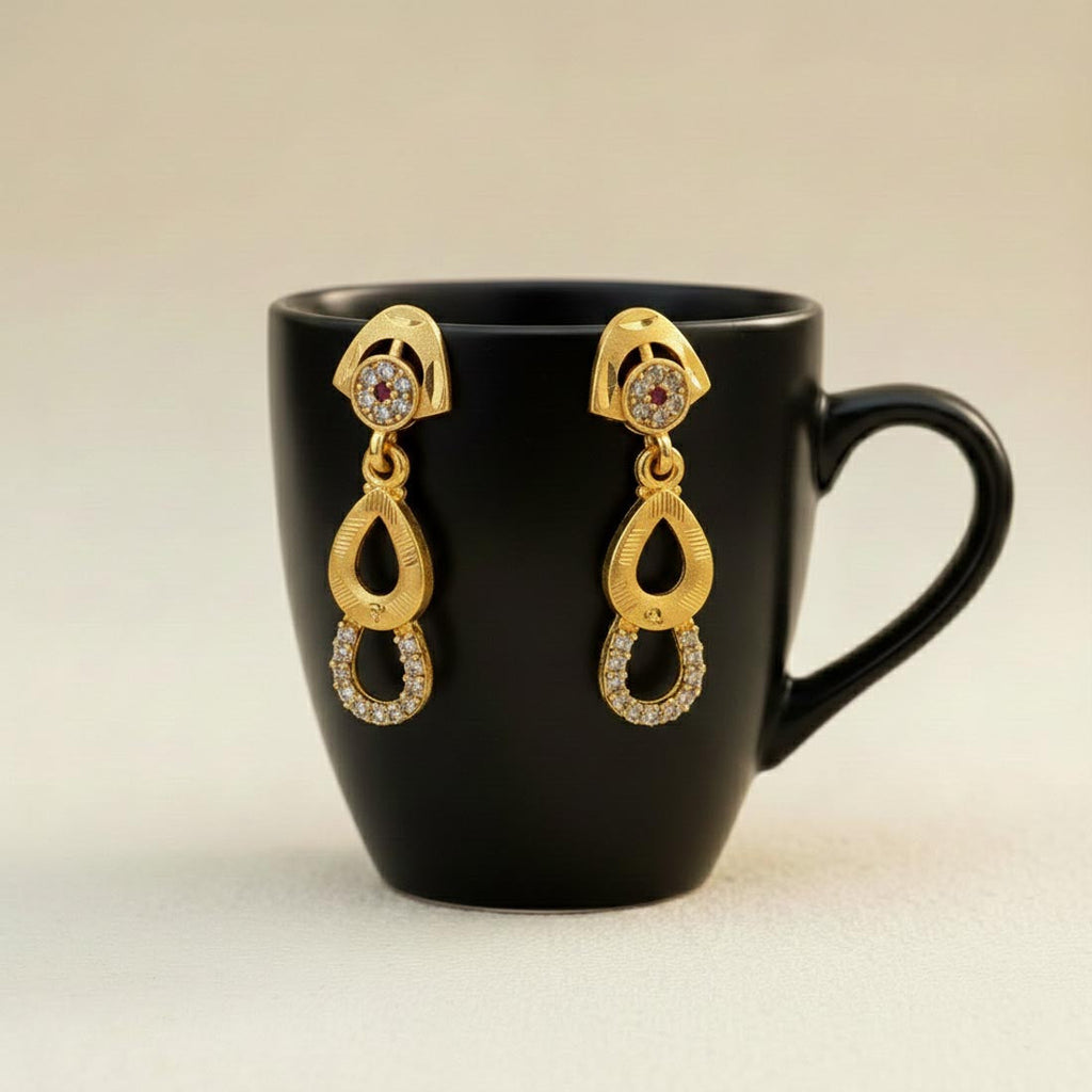 Gold Color Antique Earrings Designed For Brides And Festive Ethnic Outfits