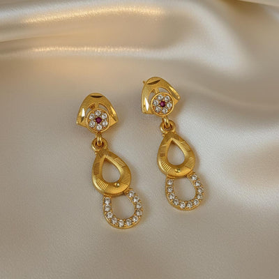 Gold Color Antique Earrings Designed For Brides And Festive Ethnic Outfits