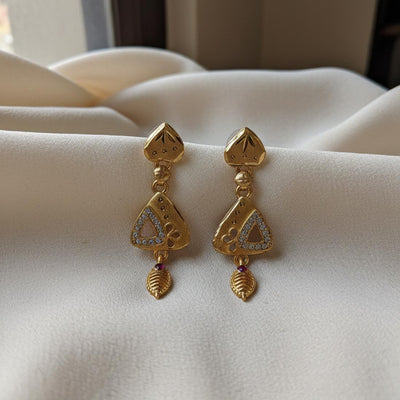 Gold Color Antique Earrings Designed To Complement Sarees And Lehenga Outfits